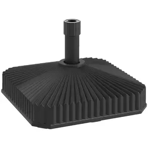 Outdoor Umbrella Base Holder Easy Assembly Sand Or Water Fillable Square Design 2.1 Inch Pole Hole For Garden Or Poolside Use