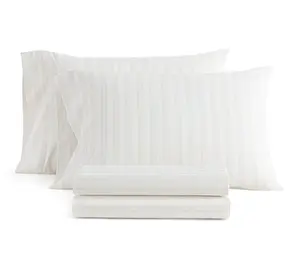 Martha Stewart Francesca Stripe White/Beige Full Sheet Set