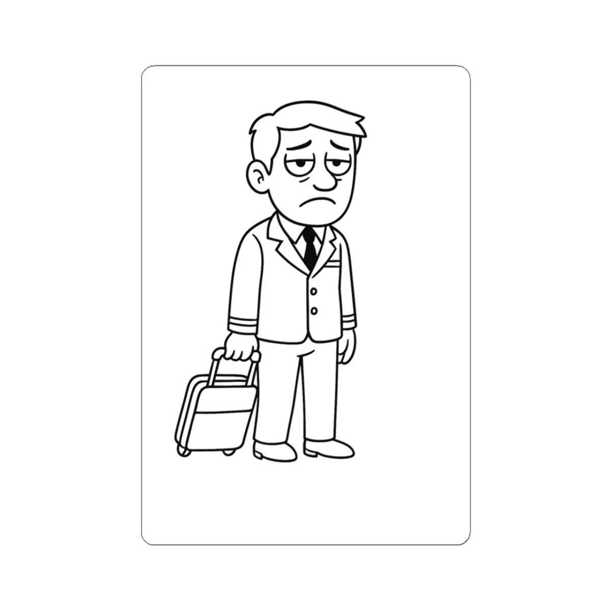 Exhausted Male Flight Attendant Sticker