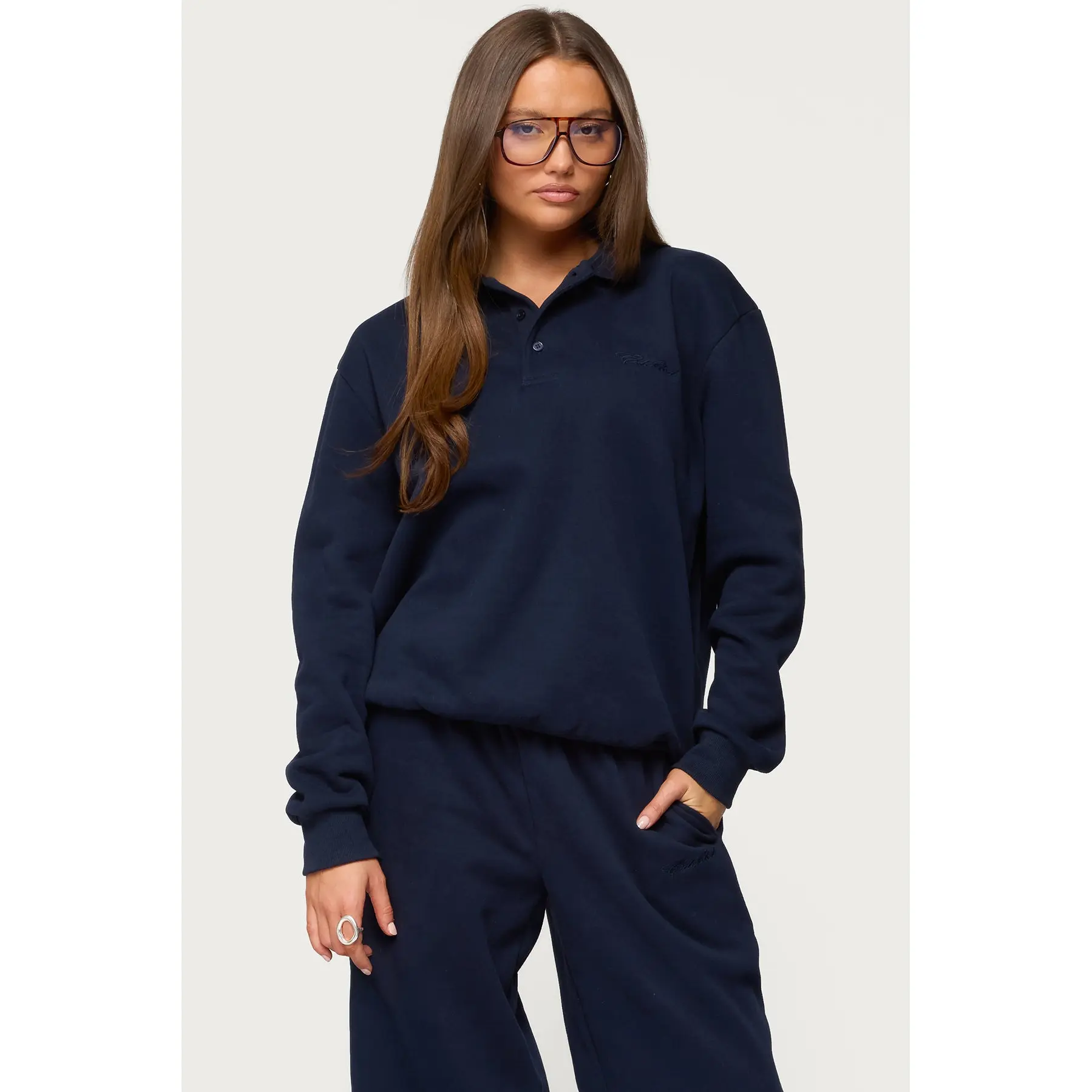 Jayce Oversized Edikted Polo Sweatshirt