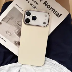 Original Plain Electroplated Leather Texture Anti-Drop Phone Case for iPhone 11/12/13/14/15/16/17/17 Pro/17 Pro Max/17 Air, Christmas Gift