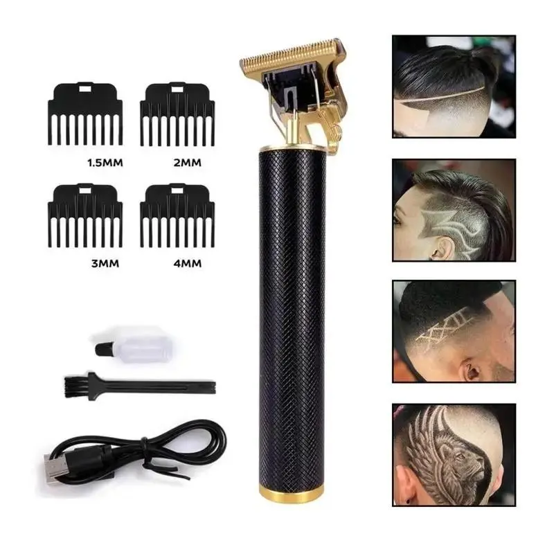 Rechargeable T-Blade Hair Clippers for Men Zero Gapped Trimmer Cordless Grooming Kit with 4 Guide Combs USB ChargingWaterproof Design