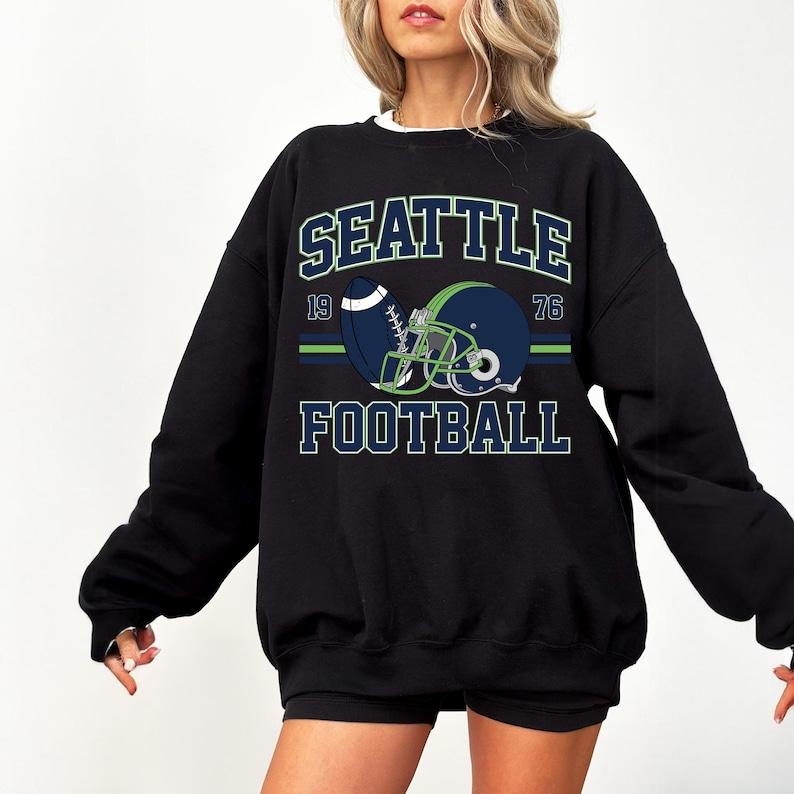Vintage Seattle Football Sweatshirt Seahawks Fan Gift