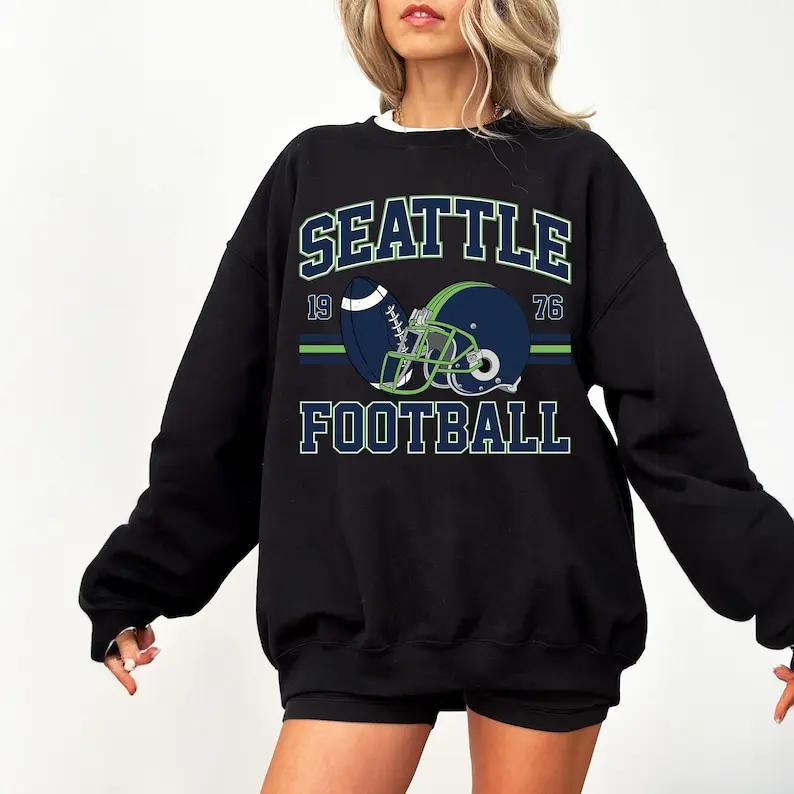 Vintage Seattle Football Sweatshirt Seahawks Fan Gift