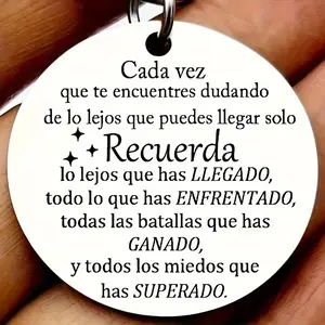 1pc Elegant Stainless Steel Inspirational Pendant Keychain – Unisex Accessory, Perfect for Bags & Cars, Ideal Gift