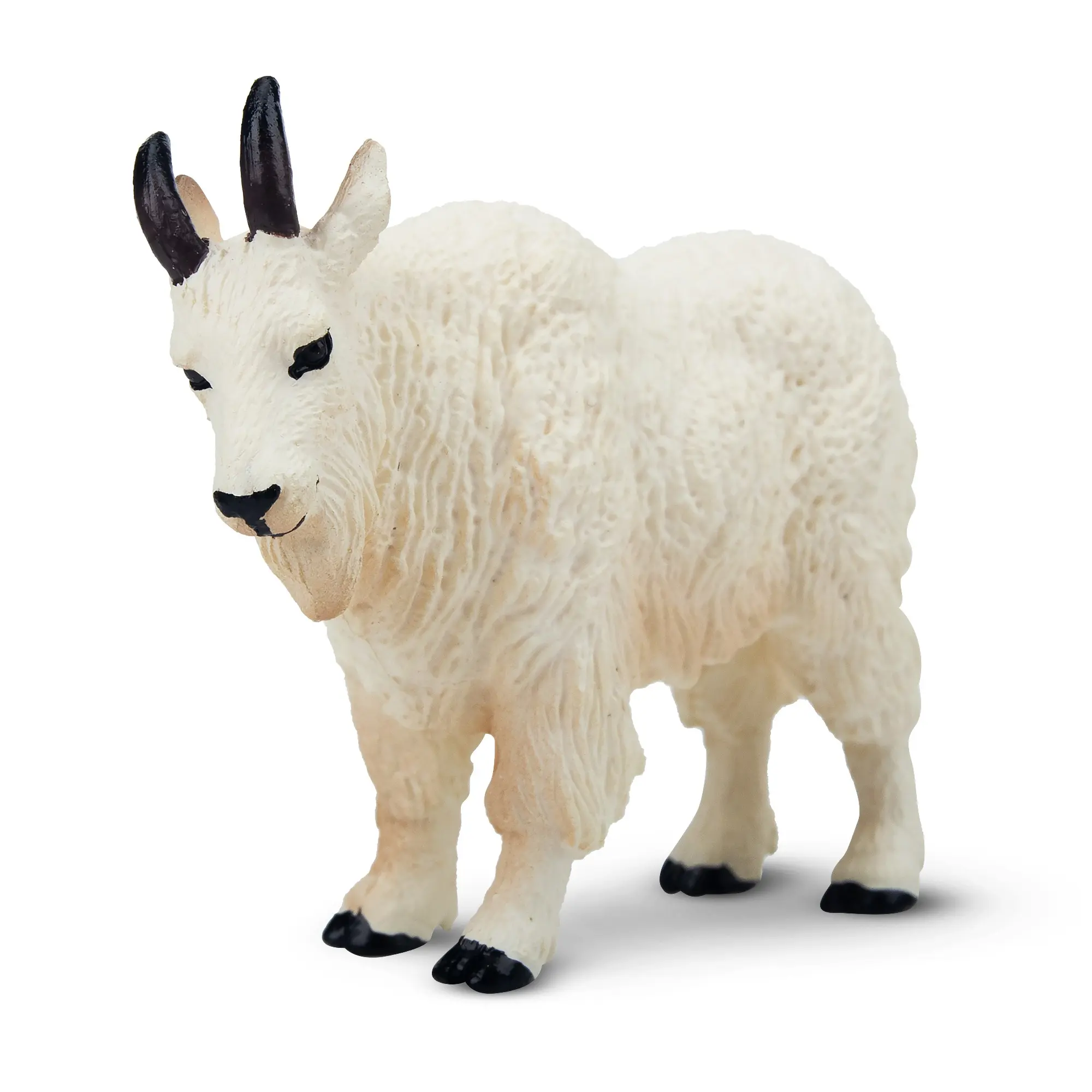 TOYMANY PVC Plastic Mini Mountain Goat Figurine - Cute Animal Design, Realistic North American Wild Animal Model, Ages 3 and Up Early Education Toy, Cute Collectible Figurines, Sculpture Desk Decor