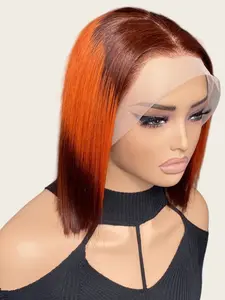 Bob Wig Human Hair, 13x4 Lace Front, 12 Inch 180% Density, Pre-Plucked, Short Wigs for Women, Straight Style, Highlight Bob Wig, Lace Frontal Wig