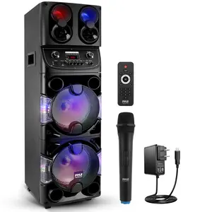 Portable Bluetooth PA Speaker 600W Rechargeable Dual 10" LED Lights Portable Bluetooth PA Speaker 600W Rechargeable Dual 10" LED Lights