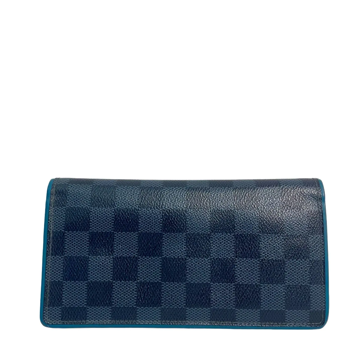 Pre-owned canvas wallet Louis Vuitton Damier Cobalt Long with Blue Trim
