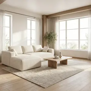 NEW,Modern corduroy L-shaped modular sofa, cloud sofa, living room sofa budget couch friendly boneless