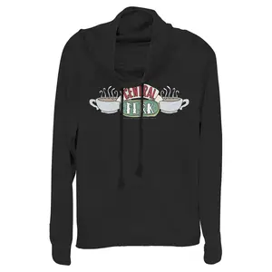 Juniors Womens Friends Classic Central Perk Logo Cowl Neck Sweatshirt