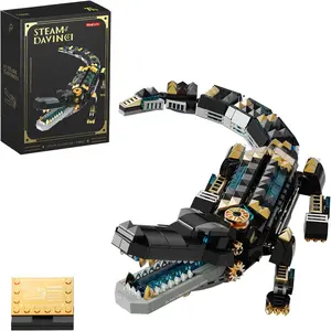 541 Piece Crocodile Building Sets, Sea Creatures Idea Model Building Kit,STEM Dinosaur World Park Building Toy,Mechanical Animal Building Set, Birthday for Boys, Teens, Adults