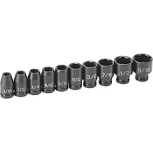 Grey Pneumatic Corp.  .25 in. Surface Drive 10 Piece Standard Set, Heavy Duty Tool, Socket Kit, Impact Socket Set