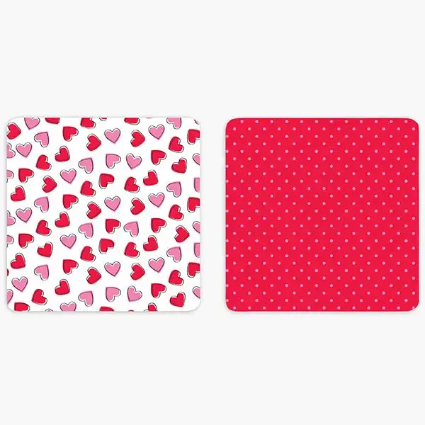 Grease-Proof Valentine Cookie Backer Boards – Hearts & Polka Dots 25 count