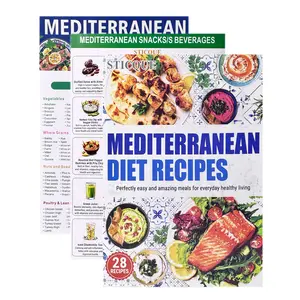 3 Count Mediterranean Diet Food List -Mediterranean Ingredient Meal Plan Sticque, Foods To Limit, Lunch, Break fast Recipes for Easy Chart Brochure Cookbook Healthy Living
