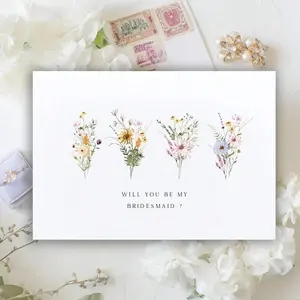 Bridesmaid Proposal Card, Funny Floral Bridesmaid Gift, Wedding Party Card with Envelope, Perfect Bridal Shower Present, Greeting Card, Custom Message Card