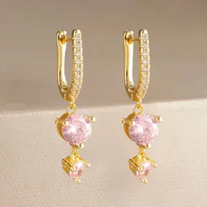 18K Gold Plated Earring Pair, 925 Sterling Silver 2-Piece Earring For Women, Dangle Earrings