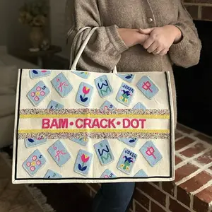 Customizable Mahjong Canvas Tote