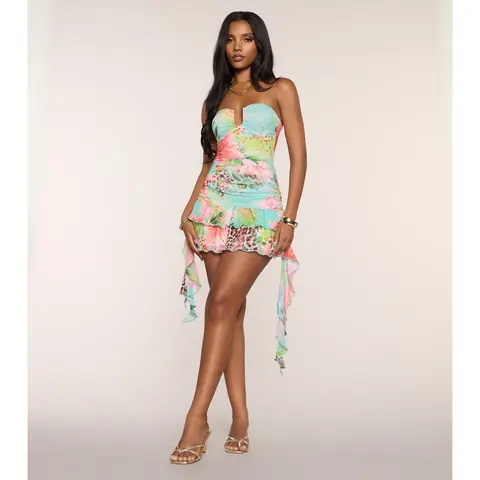 Tropic Temptation Mesh Mini Dress