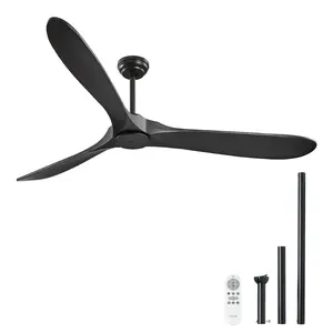 VEVOR 72 In Ceiling Fan with Light, 6-Speed Remote Control, Dimmable 3-Color Temperature, Reversible DC Motor, Modern Low Profile Flush Mount Fan for Bedroom, Living Room, Indoor/Outdoor Use, Coffee