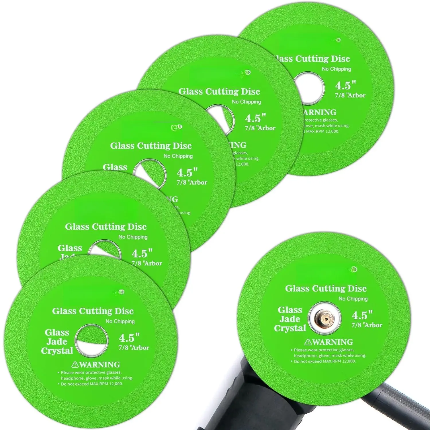 Glass  Disc for 4-1/2" Angle , 5 Pack Glass Ceramic Diamond   Disc 7/8" (Model 115/125) for Grinding Jade, Crystal, Wine Bottles, Tile.