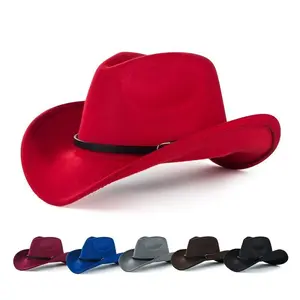 Western Cowboy Felt Hat Men's Rolled Brim Jazz Hat For Women, Ideal Choice For Gifts Occasion Classic Versatile Fashion Style