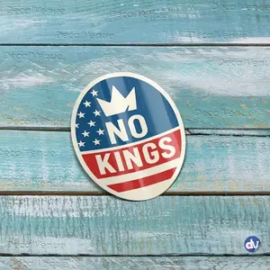 No Kings Patriotic Vinyl Sticker, American Democracy Crown