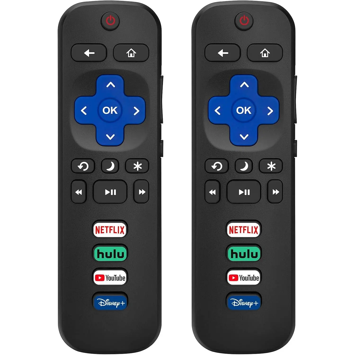 (Pack of 2) Replacement Remote Control Only for Roku TV, Compatible for TCL Roku/Hisense Roku/Onn Roku/Sharp Roku/Element Roku/Westinghouse Roku/Philips Roku Smart TVs (Not for Roku Stick and Box)