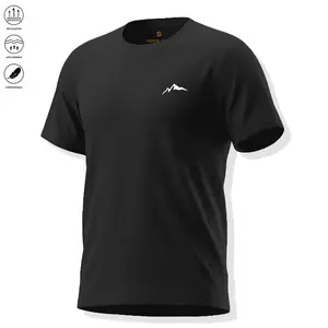 Men’s breathable moisture-wicking athletic gym workout T-shirt — solid color crew neck short-sleeve casual sports shirt, suitable for fitness, outdoor activities, commuting, and more.