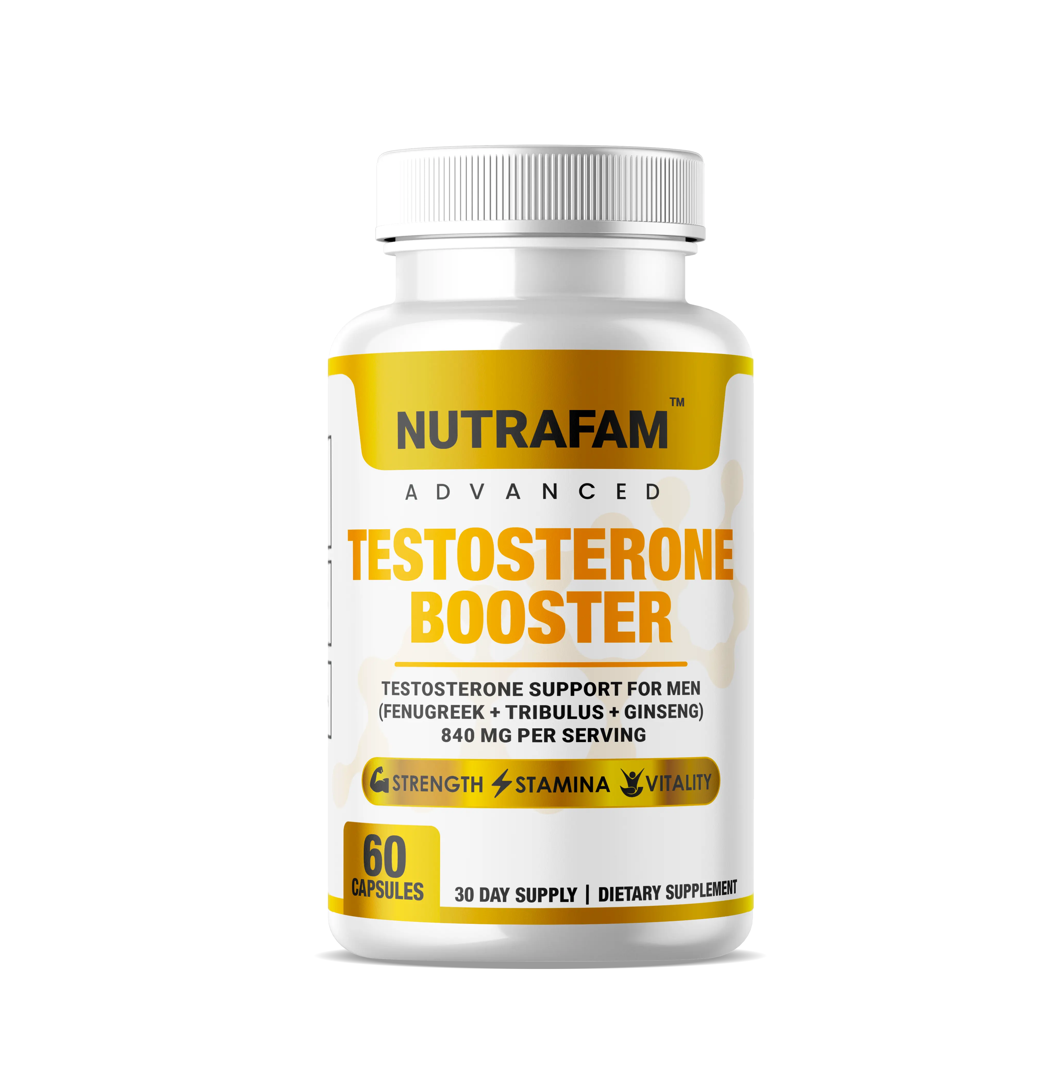 Nutrafam Advanced 840 mg, Fenugreek, Tribulus, Ginseng | 30-Day Supply