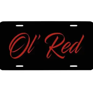 Ol' Red License Plate