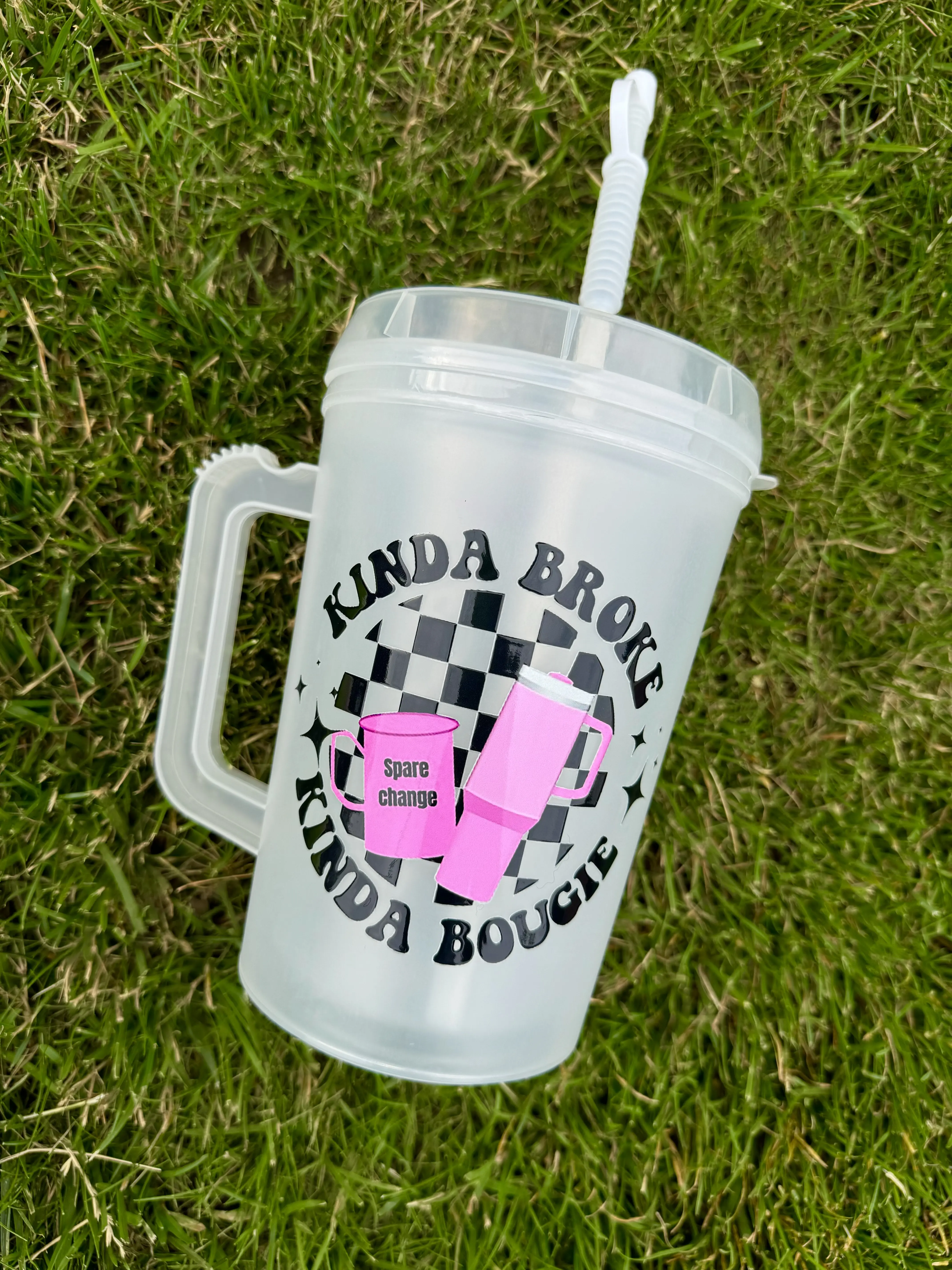 KIND BROKE KINDA BOUGIE-Mega Mug 34oz. Double wall insulated