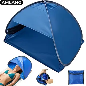 AMLANG Mini Automatic Beach Tent Canopy, Pop Up Sun Shade Shelter for Dog Cat & Human Head, UV Protection Windproof Portable Outdoor Tent for Picnic Camping Travel