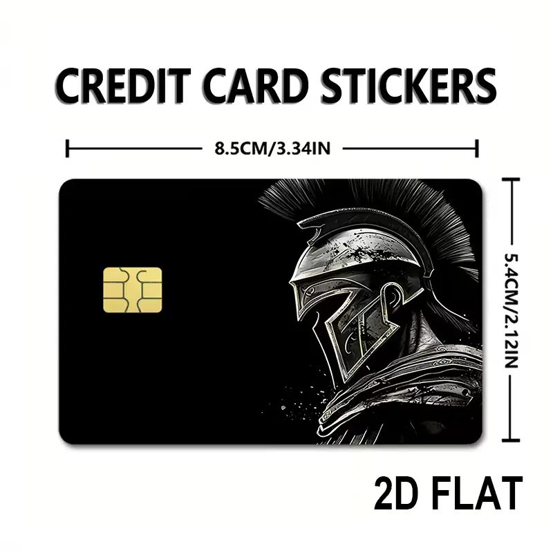 Spartan Warrior Credit Card Skin, Ancient Greek Helmet Debit Card Sticker Cover, Waterproof Scratch Resistant Vinyl Wallet Wrap