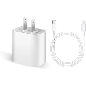 iPhone Charger, USB C Charger, 20W USB Fast Wall Charger, Type C Charger Block for iPhone 15/15 Pro/15 Pro Max/iPad/AirPods/Google Pixel/Samsung Galaxy and More (3.3ft USB-C Cable Included)