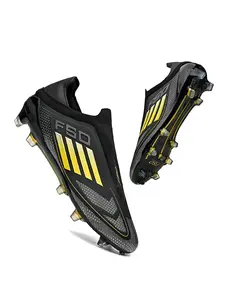 Durable Men's Football Shoes Fg/ag Long Nails Outdoor Sports Sneakers Anti-Slip Strong Grip Ankle Protection Full Season Use Football Cleats
