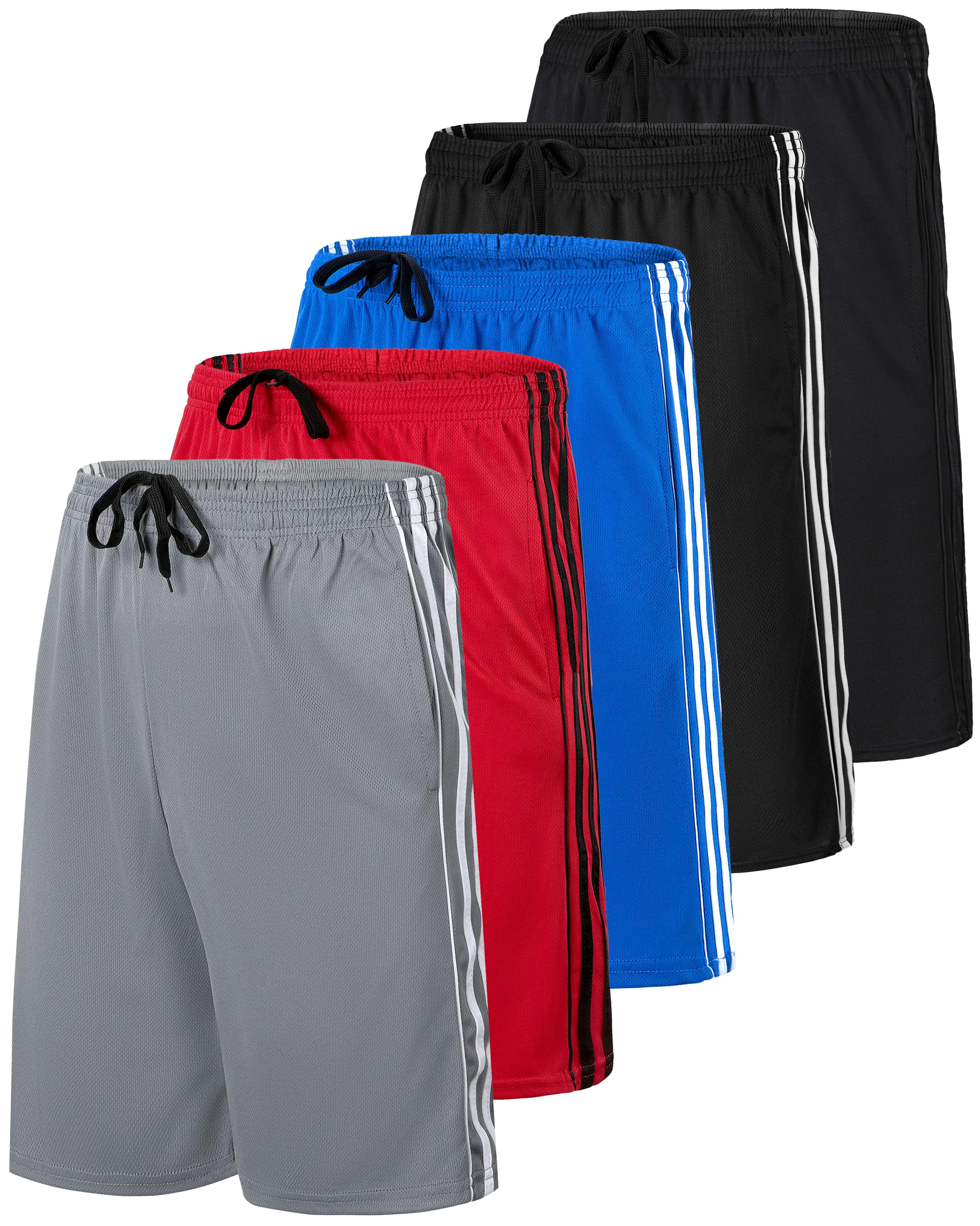 Real Essentials 5 Pack: Men’s 9" Mesh Shorts – Athletic Gym, Workout, Basketball, Running, Casual Lounge Activewear Pockets