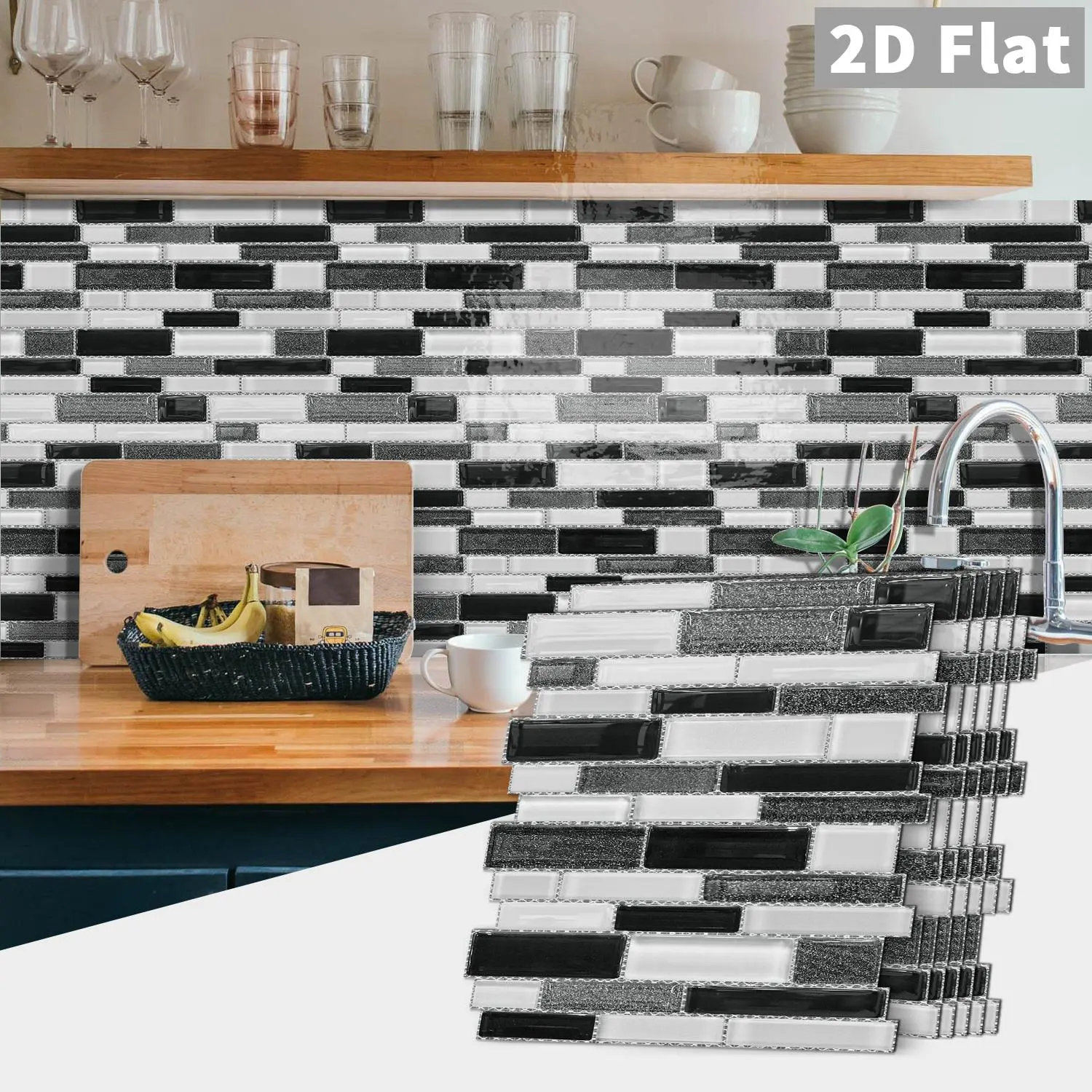 8/16pcs Brick Pattern Marble Backsplash Peel & Stick Decorative Wallpaper - Waterproof, Oil-Resistant,Ideal Choice For Kitchen And Bathroom Splash Proof Panels
