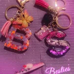 Epoxy resin initial charm keychains