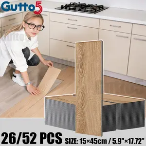 Luxury Thick Vintage Wood Grain Floor Stickers, Self-Adhesive Easy Installation High Grade PVC Vinyl Flooring, DIY Removable Wall Decals for Living Room Bedroom Corridor