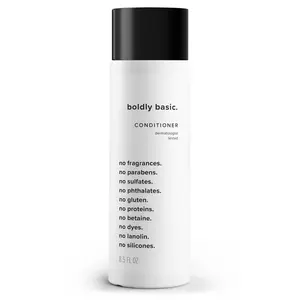 Boldly Basic Fragrance Free Conditioner - Gentle on Sensitive Skin and Hair - Unscented - Dermatologist Tested - Sulfate Free - Paraben Free - Gluten Free - Non Comedogenic and Hypoallergenic