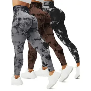 (New)Women's High-Waisted Seamless Yoga Pants, Tie-Dye Sports Leggings, Elastic Hip-Lifting Gym Wear, Shaping Leggings, Comfortable Fashion for All Seasons
