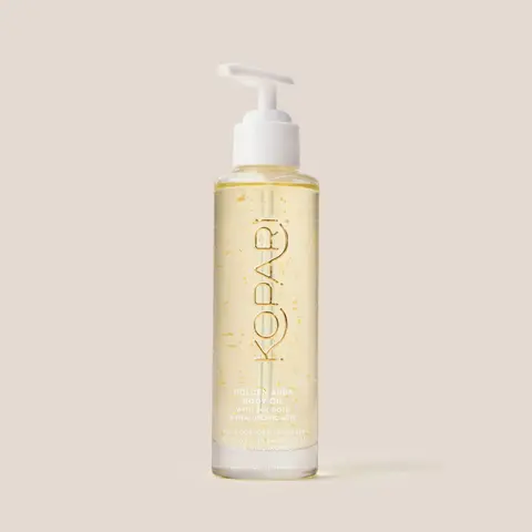 Kopari Golden Aura Body Oil - Hyaluronic Acid Body Serum Oil, Non-Greasy, Vanilla Musk Scent
