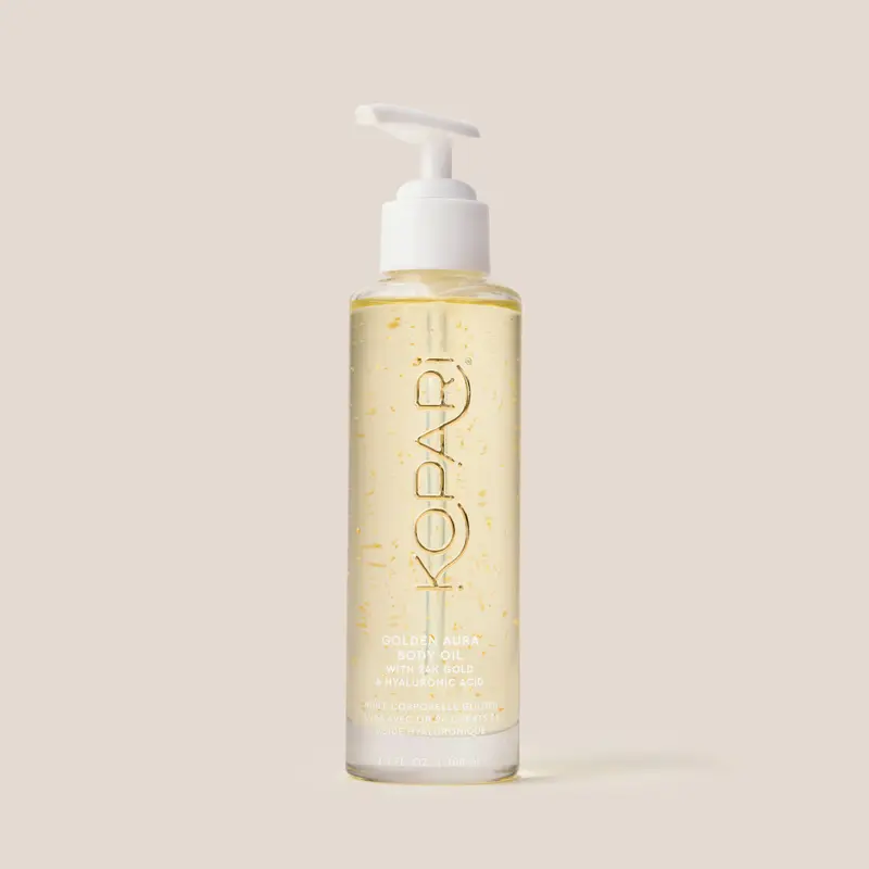 Kopari Golden Aura Body Oil - Hyaluronic Acid Body Serum Oil, Non-Greasy, Vanilla Musk Scent