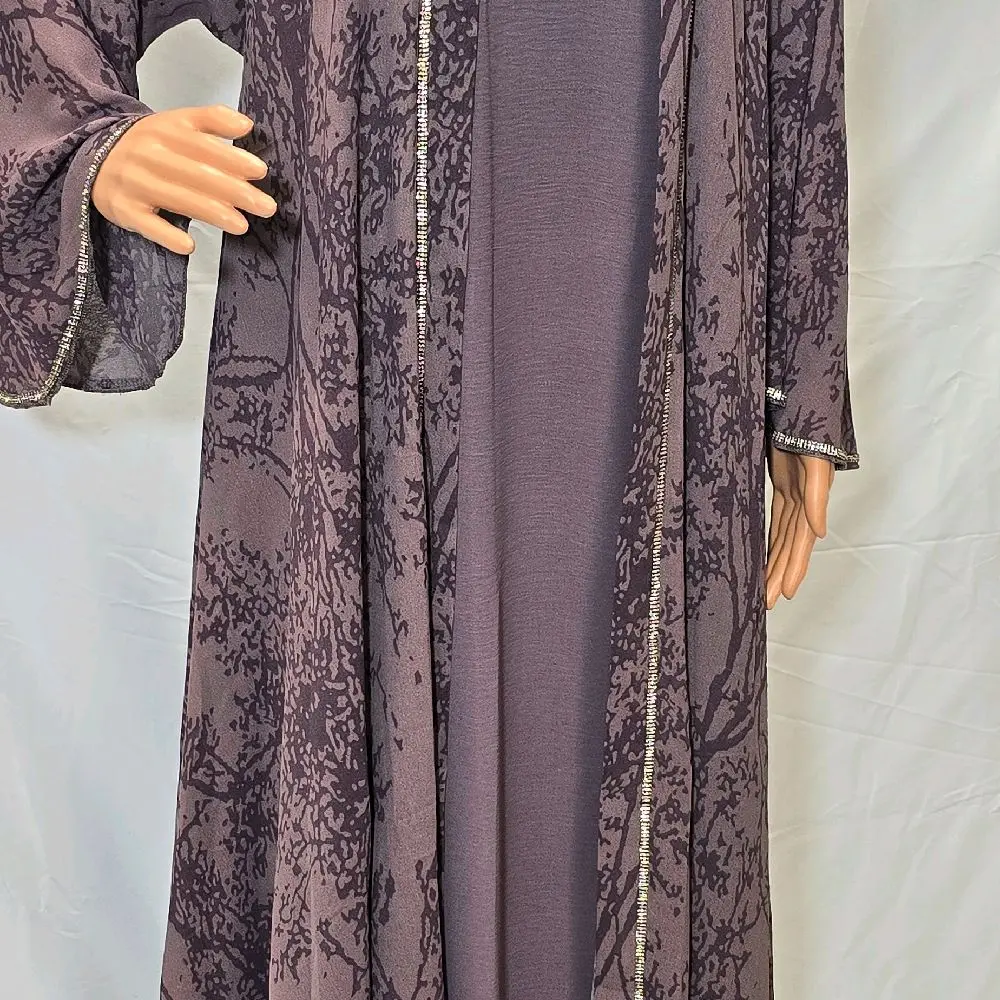 Ayah Embroidered Abaya Set with Elegant Floral Pattern for Modest Fashion Women's Clothing 4-Piece All Seasons Ideal Versatile Wardrobe