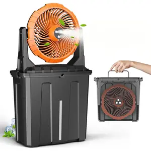 9L Bucket Misting Fan Portable for Outside Patio, 20000mAh Rechargeable  Operated Fan for Outdoor,Camping,Fishing, Travel,Garden,Golf,Office - 3  Winds,3 Large Spray Outlets