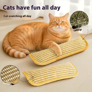 Interactive Catnip Sisal Pillow - Heavy Duty Cat Scratching Pad for Claw Care & Play, Eco-Friendly Natural Fiber Mat for Indoor Kittens & Adult Cats