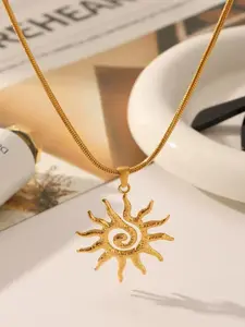 1 Pc Vintage Sun Totem Pendant Necklace For Women Stainless Steel Chain Necklace Daily Party Birthday Gift Jewelry Gifts