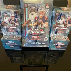 Furyuscardbreaks - 1 2025 Topps Chrome Football hobby box + 4 2025 Topps Chrome Football blaster boxes break PYT
