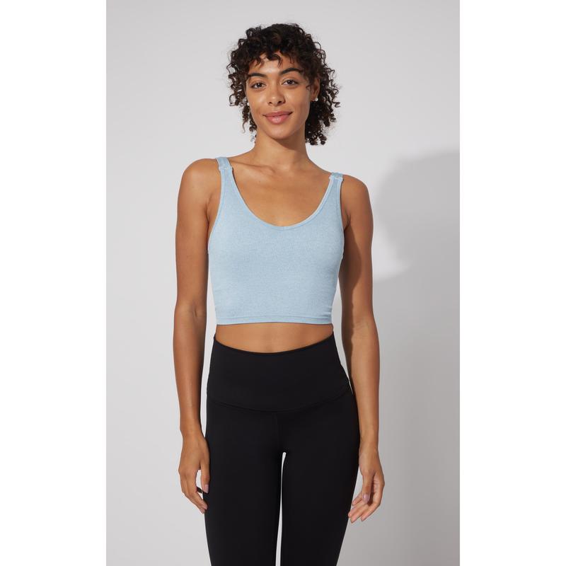 2 PK Alamo Ribbed Seamless V-Neck Bra Tank